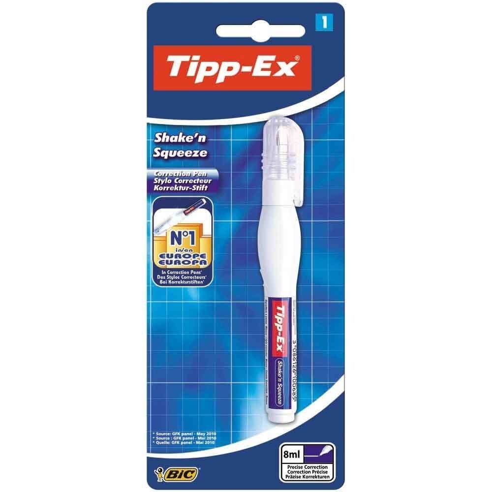 Tipp-Ex Correttore Liquido a Penna Shake 'N Squeeze 8 ml - Asciugatura Rapida e Alto Potere Coprente