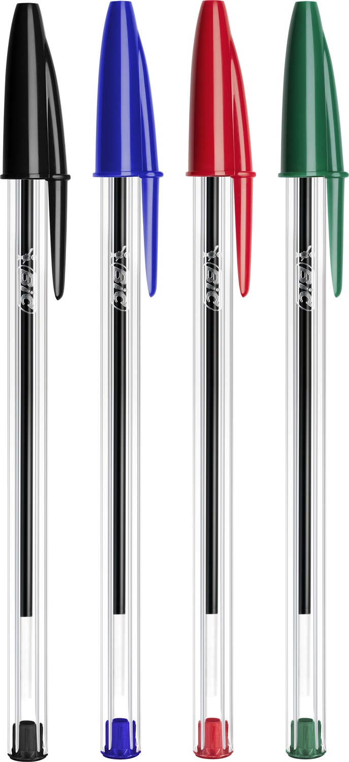 BIC Cristal Original - Set di 20 Penne a Sfera con Punta 1.0 mm, Colori Assortiti, Astuccio Riutilizzabile