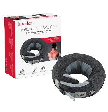 Terraillon Neck Massager - Massaggiatore Shiatsu per Collo e Cervicale, 27x25x12 cm, 3 Velocità, 2 Direzioni di Rotazione, Opzione Riscaldante