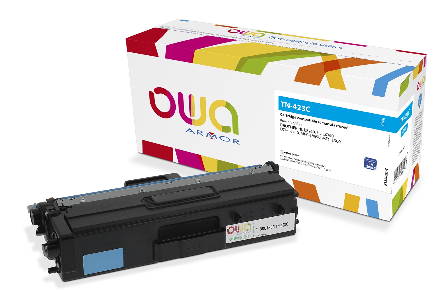 Armor Toner Compatibile Ciano per Brother TN-423C - Fino a 4.000 pagine