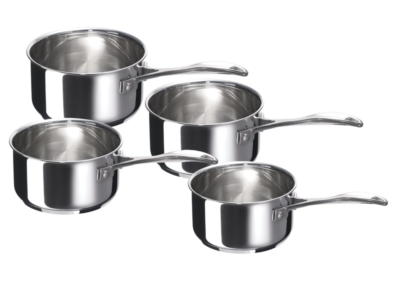 Beka 12066984 Set di 4 Casseruole in Acciaio Inox, Diametri 14/16/18/20 cm, Adatte a Tutti i Piani Cottura