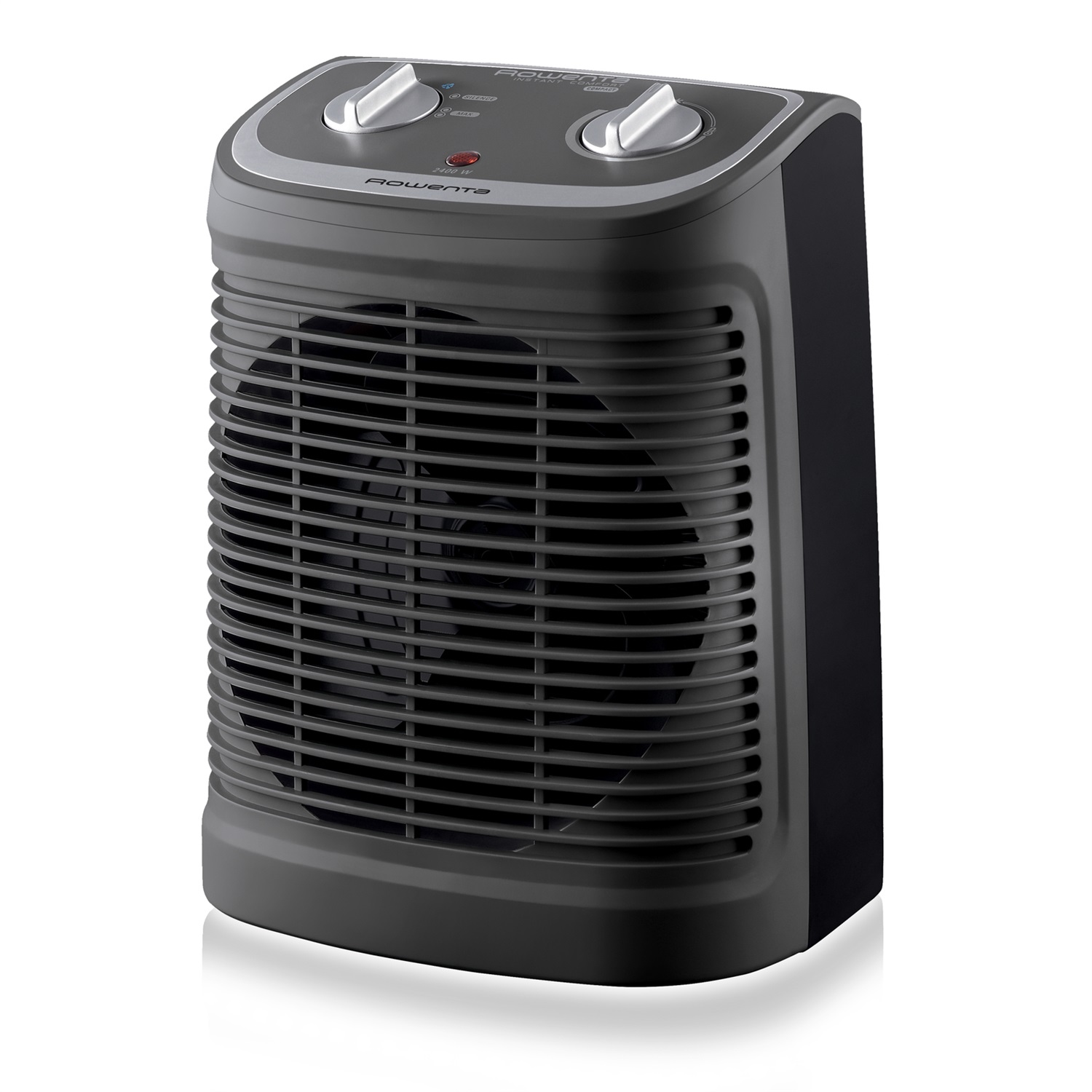 Rowenta Instant Comfort Compact SO2330 - Termoventilatore 2400 W, Due Livelli di Potenza, Silenzioso, Facile da Trasportare, Grigio/Nero