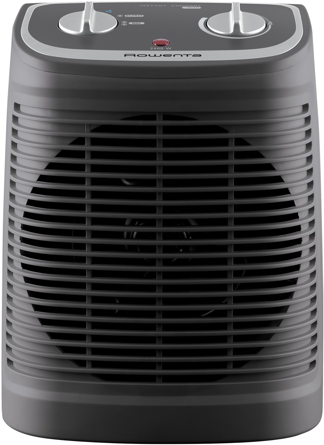 Rowenta Instant Comfort Compact SO2330 - Termoventilatore 2400 W, Due Livelli di Potenza, Silenzioso, Facile da Trasportare, Grigio/Nero
