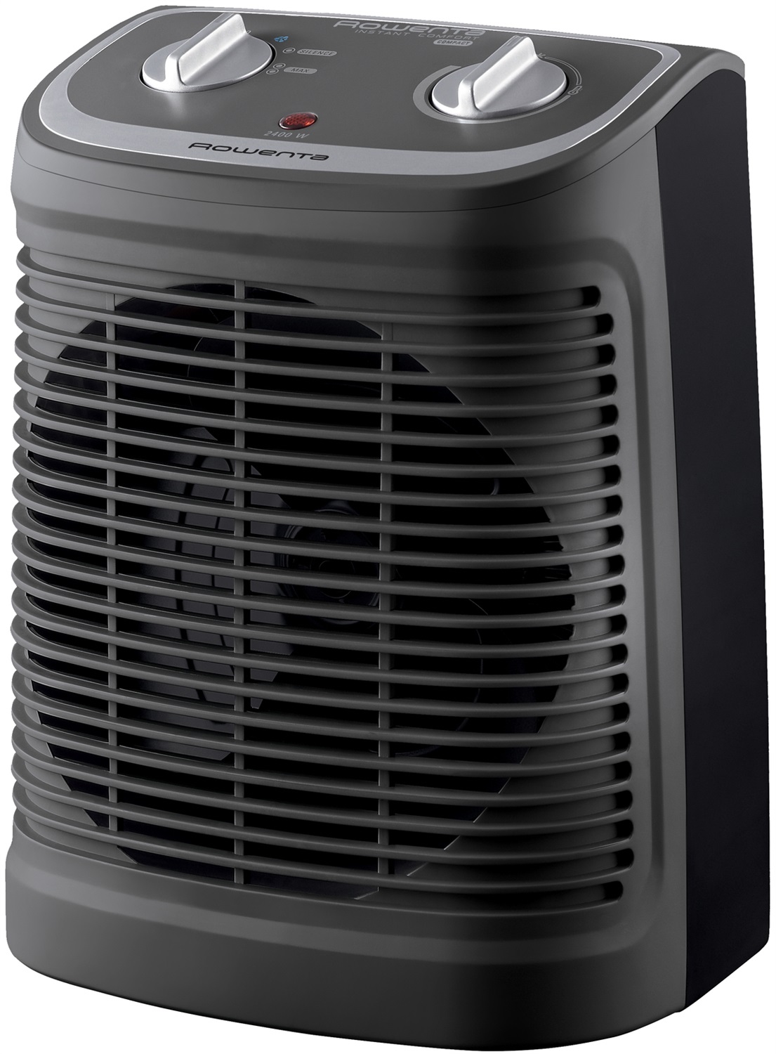 Rowenta Instant Comfort Compact SO2330 - Termoventilatore 2400 W, Due Livelli di Potenza, Silenzioso, Facile da Trasportare, Grigio/Nero