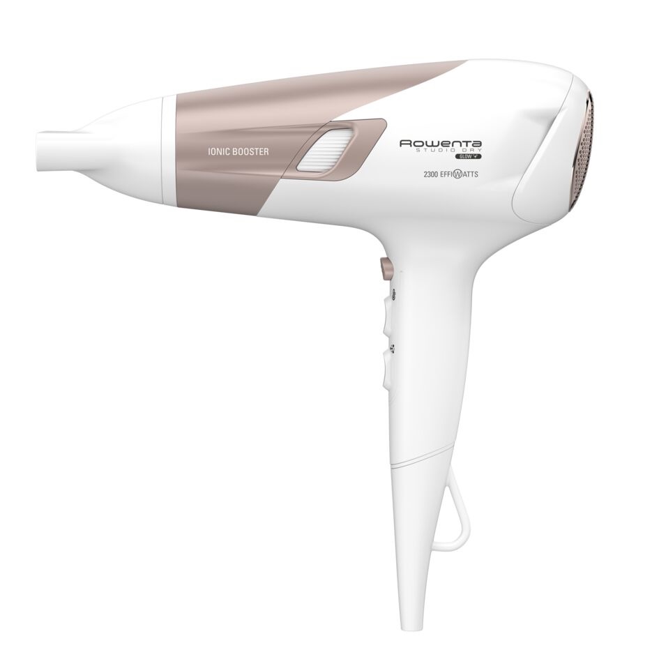 Rowenta Studio Dry Glow CV5830 Asciugacapelli 2300 W con Booster Ionico, 6 Impostazioni di Velocità/Temperatura, Diffusore e Concentratore
