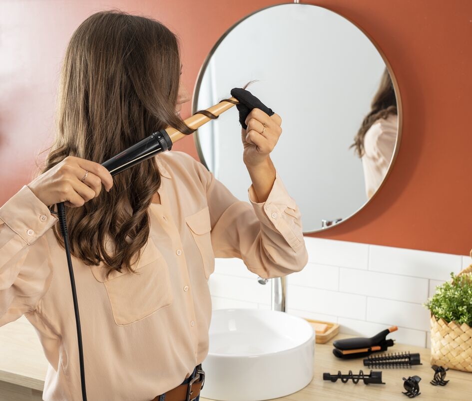 Rowenta Infinite Looks CF4231F0 Multistyler 14 in 1 Nero/Bianco con Rivestimento in Ceramica, 190 °C, Punta Fredda