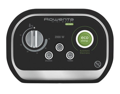 Rowenta SO9266 Mini Excel Eco Safe - Termoventilatore Ceramico 1000-2000 W, Silenzioso, Compatto, Funzione di Risparmio Energetico