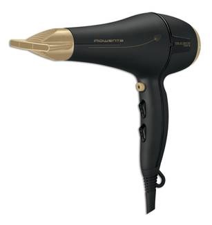 Rowenta Signature Pro Asciugacapelli CV7846F0 - Potente Asciugacapelli AC, Nero e Oro, Generatore di Ioni, Anello di Sospensione, Cavo da 1,8 m