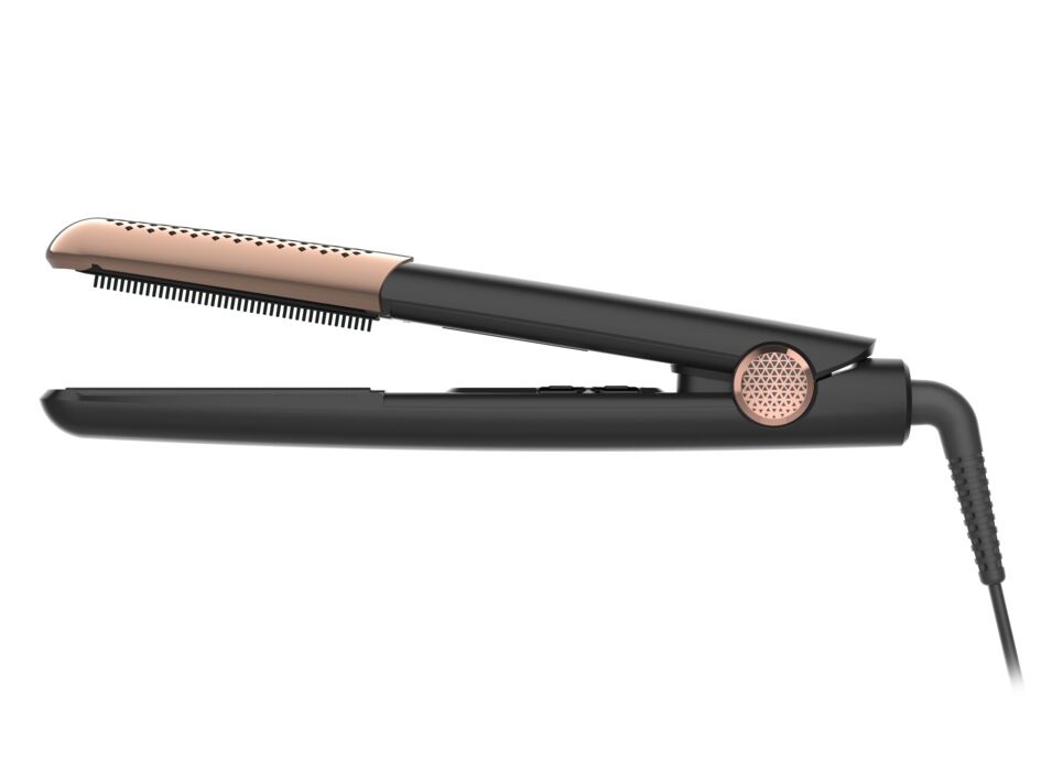 Rowenta SF8230 Ultimate Experience Piastra per Capelli con Pettine Integrato, Tecnologia Thermo Control, Piastre Flottanti 3D, Funzione Arricciacapelli, Riscaldamento Rapido, 5 Temperature, Colore Nero e Rame