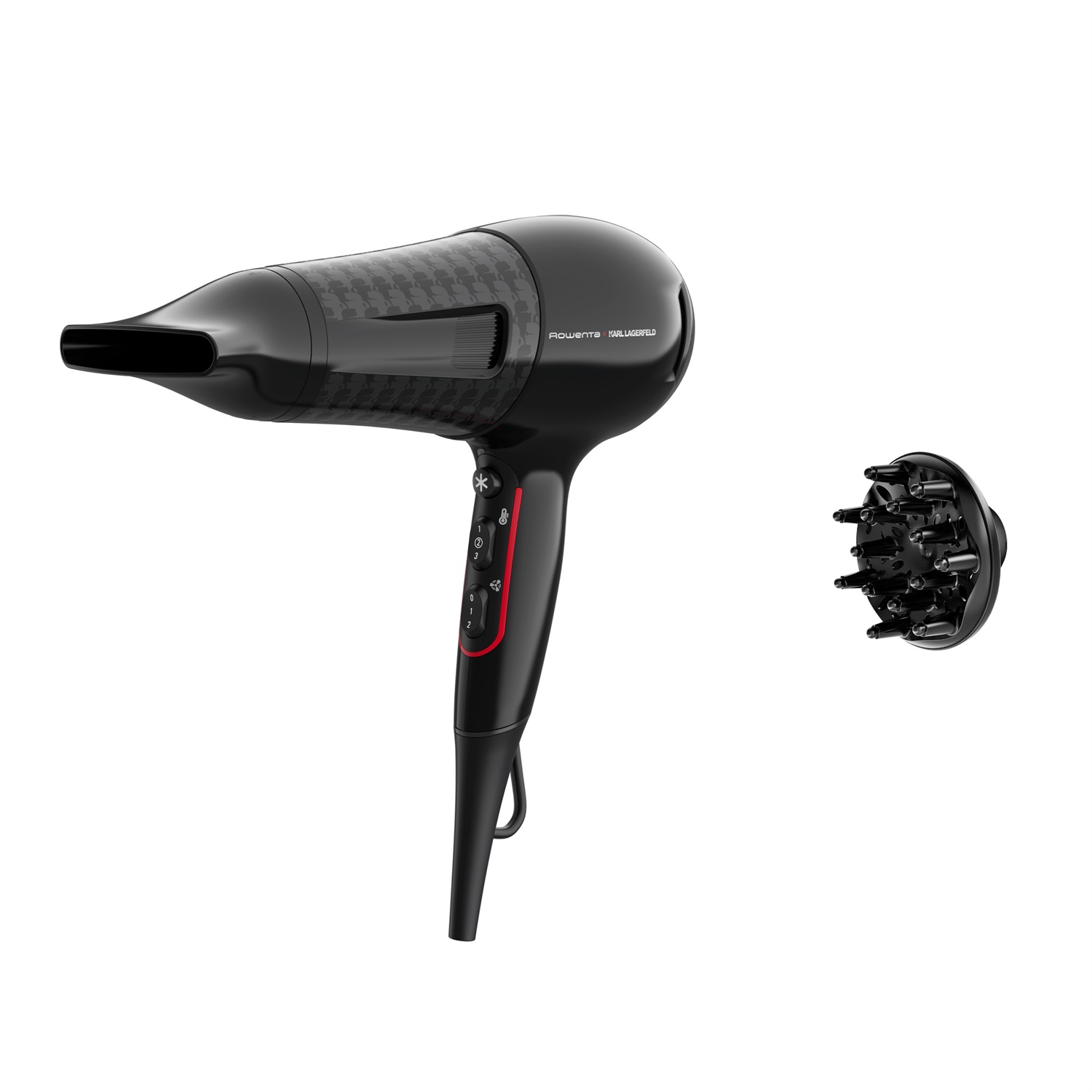 Rowenta Powerline CV591L Asciugacapelli 2300 W Nero con Funzione Ionica, 6 Impostazioni di Velocità/Temperatura e Diffusore
