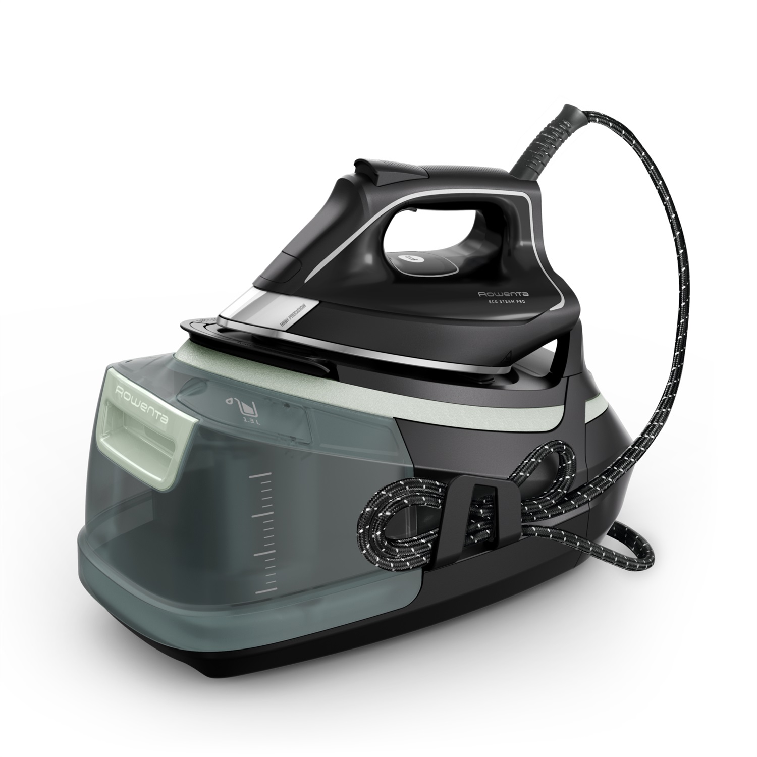 Rowenta DG9621F0 Ferro da Stiro a Caldaia con Piastra Microsteam 400 HD 3De Laser, Capacità Tanica 1,3 L, Emissione Vapore 500 g/min, Pressione Massima 7,8 bar, Colore Nero