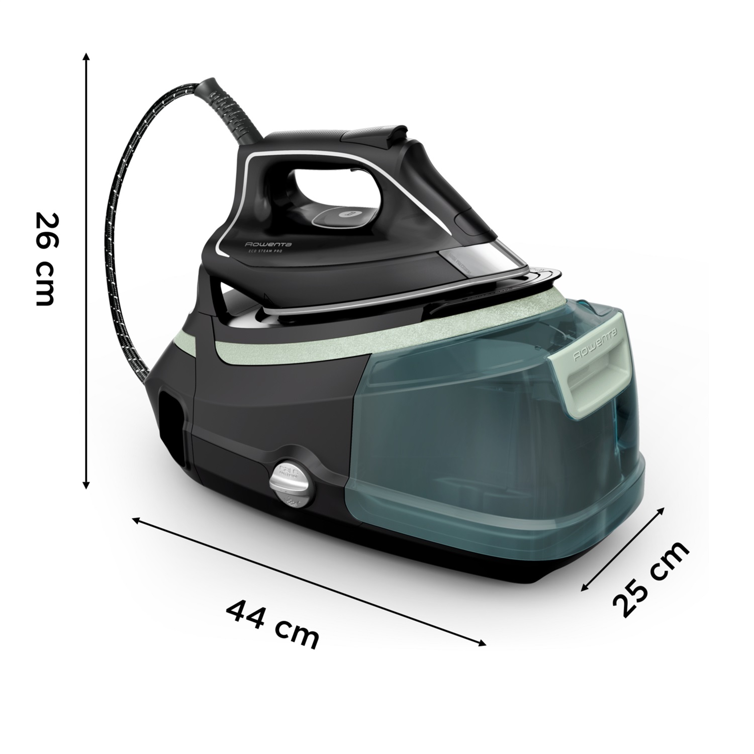Rowenta DG9621F0 Ferro da Stiro a Caldaia con Piastra Microsteam 400 HD 3De Laser, Capacità Tanica 1,3 L, Emissione Vapore 500 g/min, Pressione Massima 7,8 bar, Colore Nero