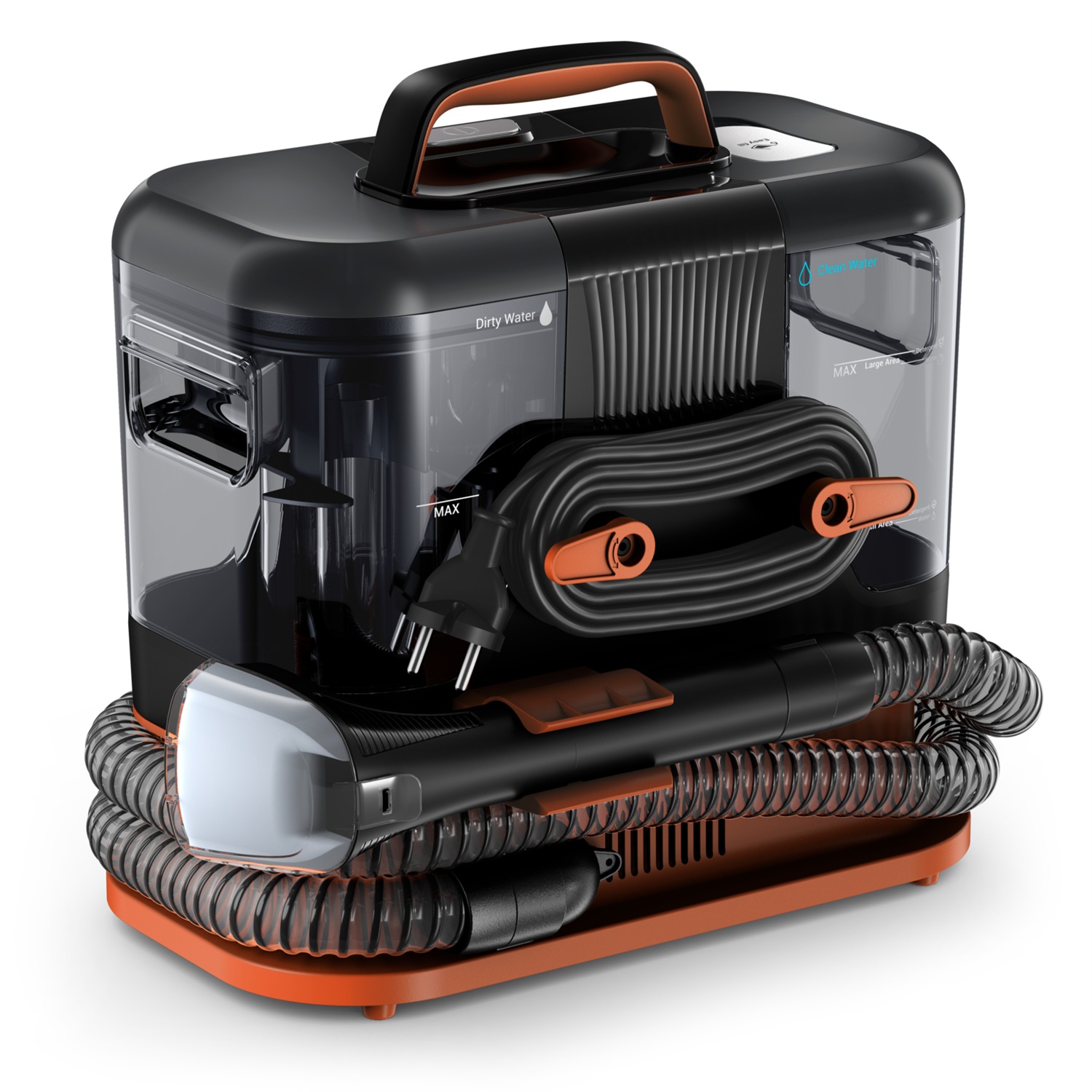 Rowenta Clean It IN5011F0 Aspirapolvere a Traino 1,5 L Bagnato 400 W Senza Sacchetto - Nero/Marrone