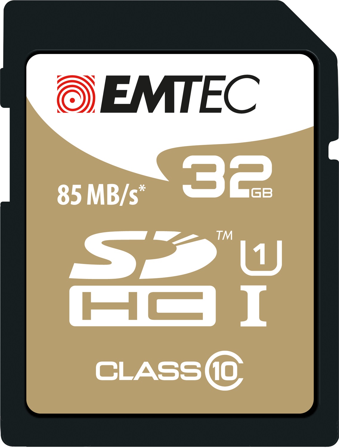 Emtec ECMSD32GHC10GP Scheda SDHC 32 GB Classe 10 Gold , Velocità di Lettura 85 MB/s, Velocità di Scrittura 21 MB/s, Nero e Marrone