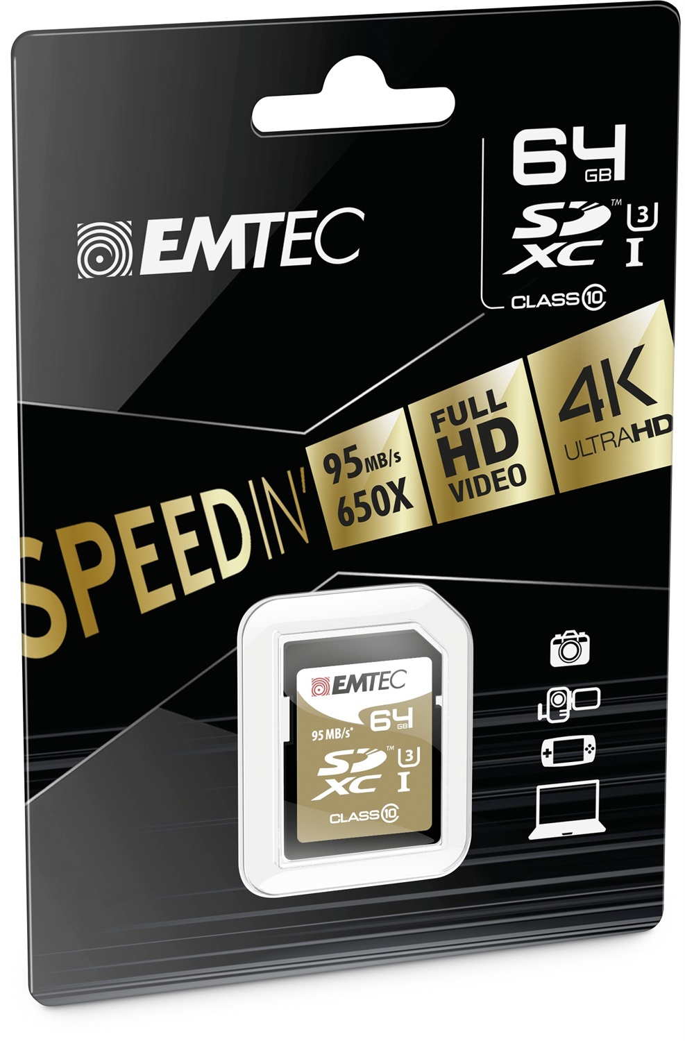 Emtec ECMSD64GXC10SP Scheda di Memoria SDXC 64 GB Classe 10 - Alta Velocità