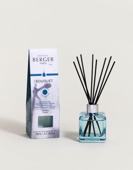 Maison Berger Bouquet Profumato Cube Anti-odori Fragranza Aquatica 125 ml - Vetro e Legno Nero