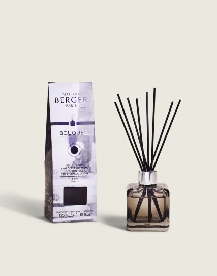 Maison Berger Paris Bouquet Profumato Cubo Tabacco - Diffusore di Aromi 125 ml in Vetro Grigio