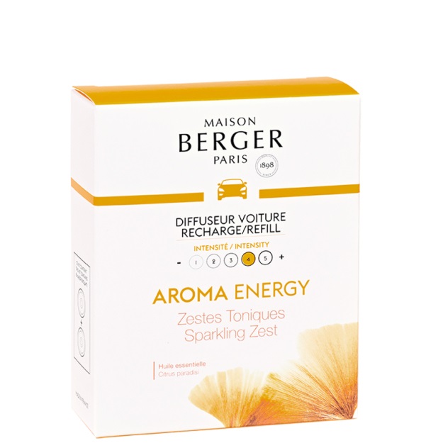 Maison Berger Paris Ricariche Aroma Energy 2x17 g - Profumo Fresco per Diffusore Auto