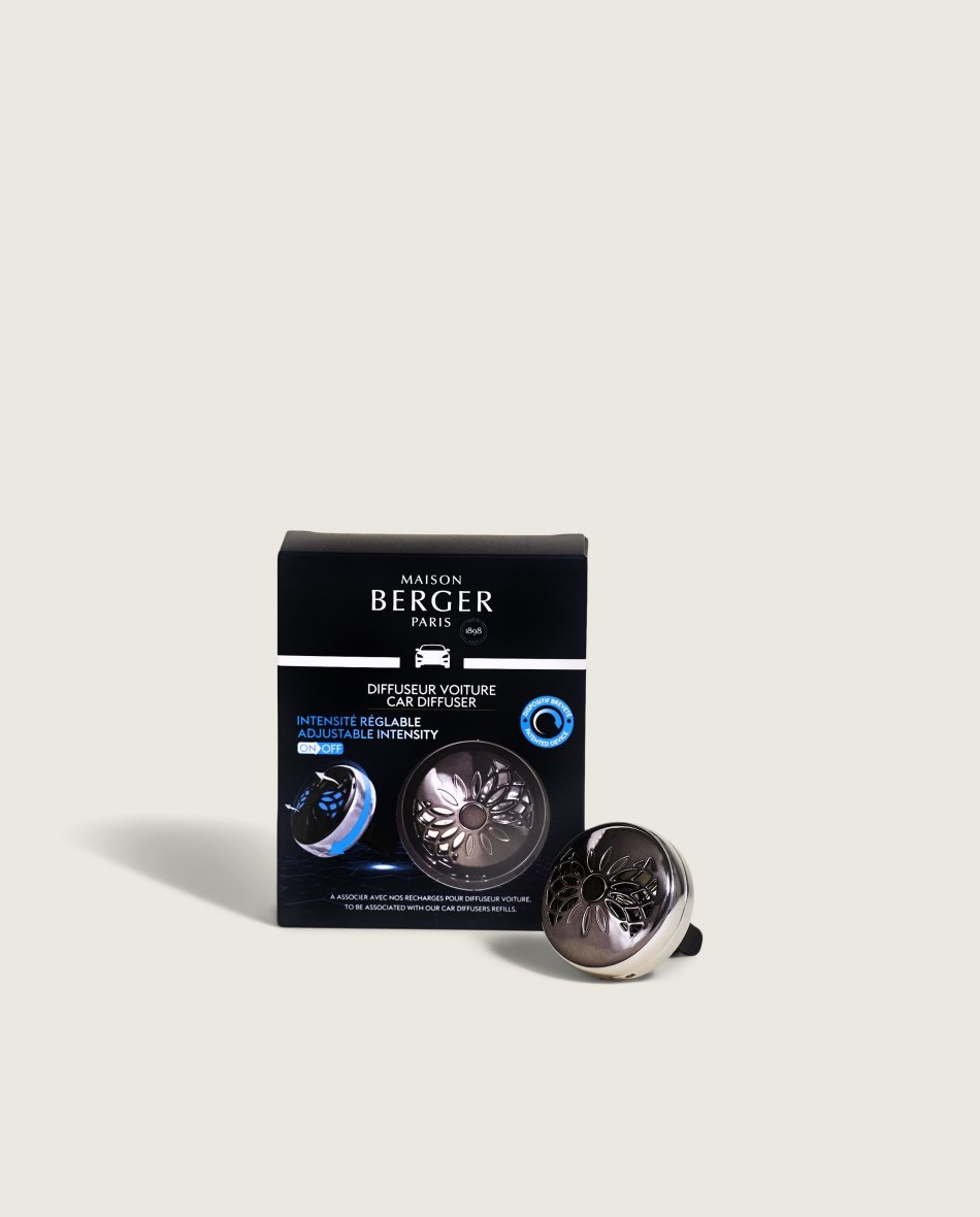 Maison Berger Paris Diffusore per Auto TECNICA FLOWER Regolabile - Profumo per Automobile con Design Poetico e Petali di Metallo