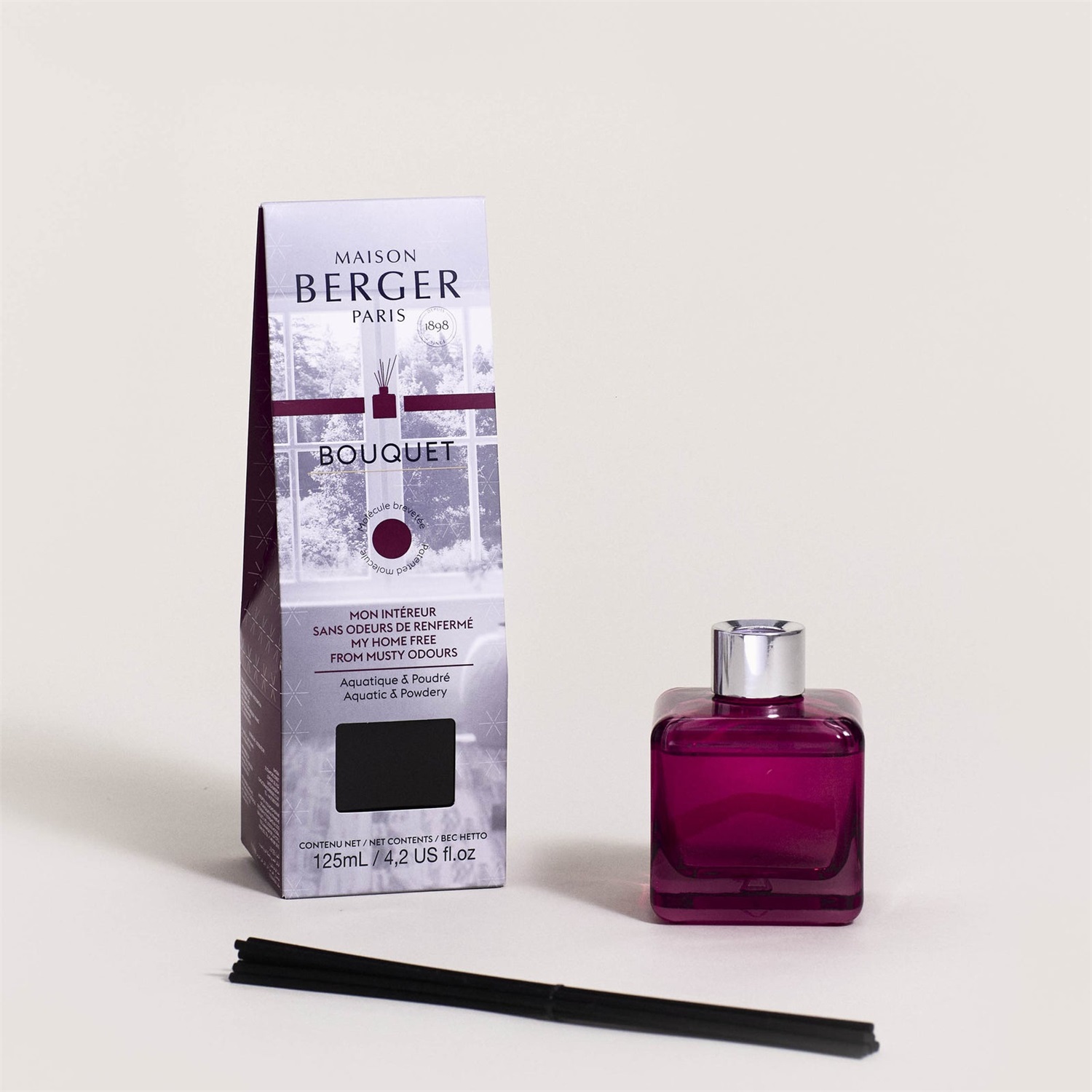 Maison Berger Paris Diffusore a Bastoncini Antiodori 125 ml - Bouquet Profumato Mon Intérieur Senza Odore di Renfermé