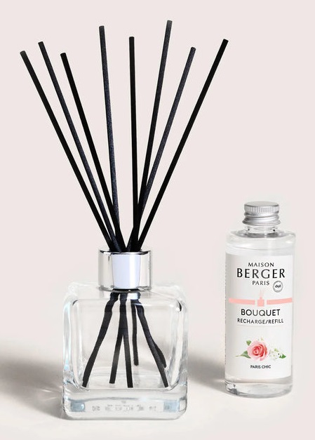 Maison Berger Paris Diffusore di Profumo Cube Paris Chic 100ml - Elegante Design Contemporaneo con Bastoncini Neri