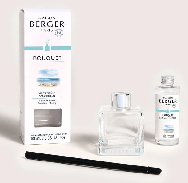 Maison Berger Paris Bouquet Diffusore Vent d'Océan 2 pz - Design Moderno con Bastoncini in Polimero