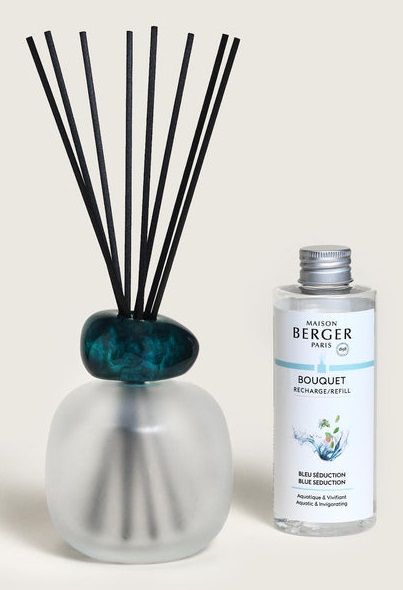 Maison Berger Paris Diffusore di Aromi Bouquet Mineral Givré 200ml con Fragranza Bleu Séduction - Grigio-Verde