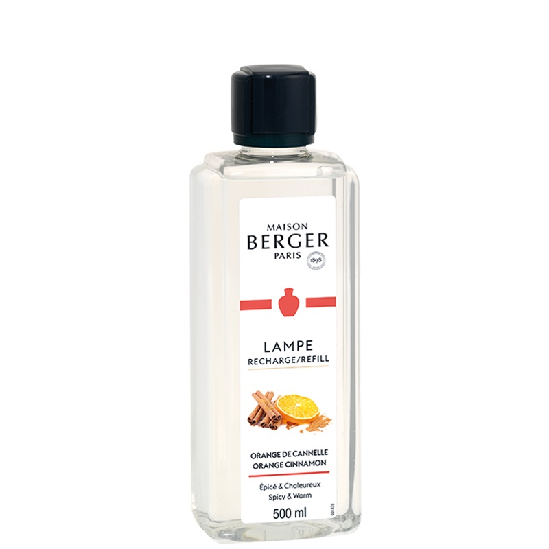 Maison Berger Paris Ricarica per Lampada Catalitica Orange Cinnamon 500 ml - Profumo per Ambienti con Note di Agrumi e Spezie