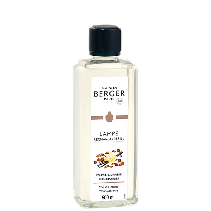 Maison Berger Ricarica per Lampada Catalitica Poussière d'Ambre 500 ml - Fragranza Sensuale con Note di Rosa, Mughetto, Vaniglia, Ambra e Patchouli