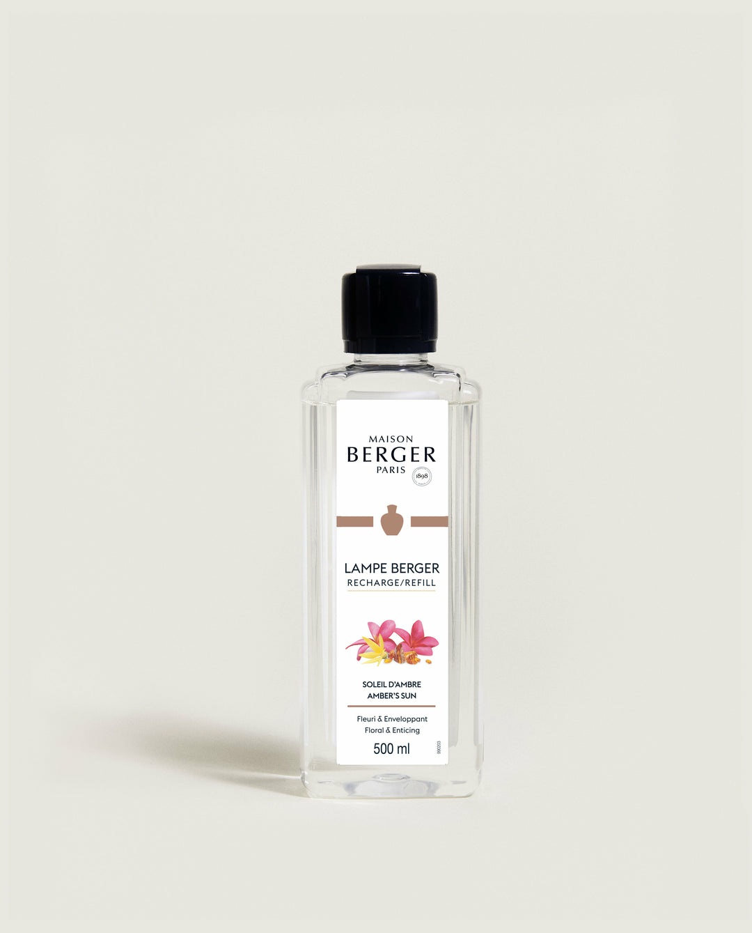 Maison Berger Paris Ricarica per Lampada Catalitica 500ml Soleil d'Ambre - Profumo Floreale e Luminoso