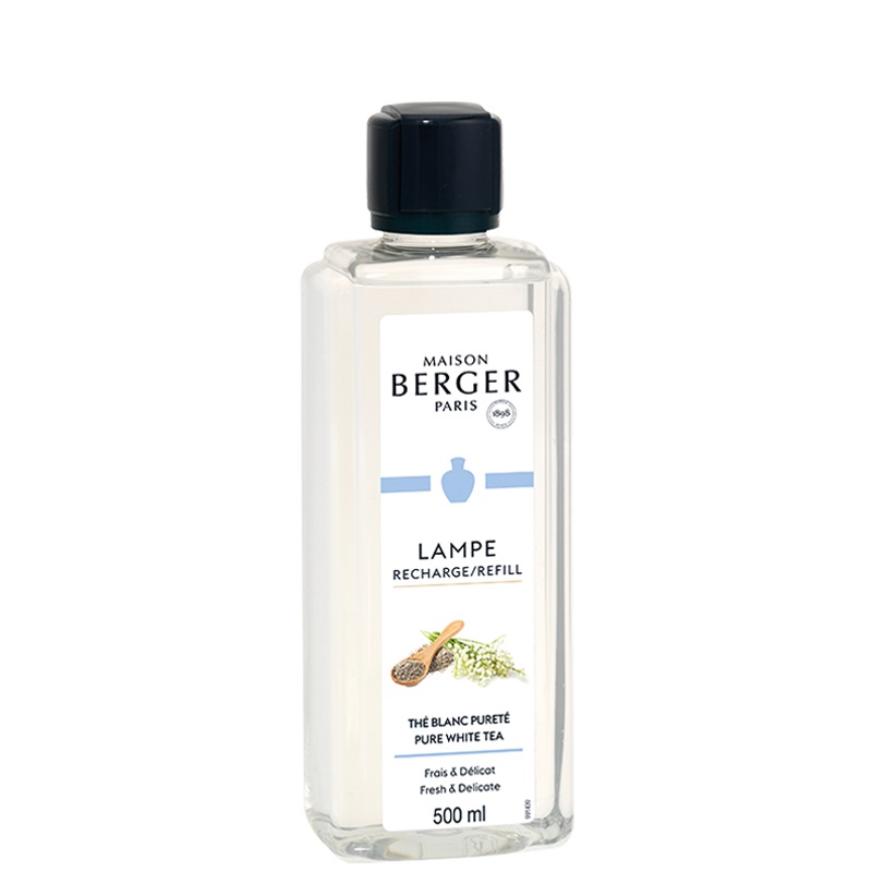 Maison Berger Paris Ricarica per Lampada Catalitica Thé Blanc Pureté 500 ml - Profumo Fresco e Delicato