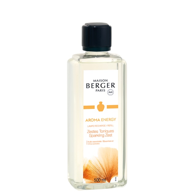 Maison Berger Paris Aroma Energy 500 ml - Ricarica per Lampade Catalitiche e Profumo per Ambienti con Note di Limone, Arancia e Pompelmo