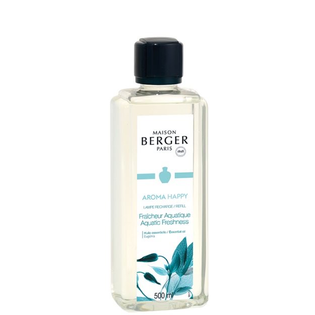 Maison Berger Paris Aroma Happy - Ricarica 500 ml per Lampada Catalitica con Fragranza Fraîcheur Aquatique