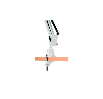 ALBA Lampada da Tavolo Architect Bianco - 11 W, Struttura in Metallo, Base e Morsetto, Testa Ø 16,5 cm