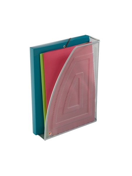 ALBA Portariviste Mesh Argento - Rete Metallica - 26 x 8 x 33,5 cm - Design Coordinabile