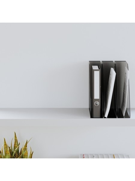 ALBA Portariviste Mesh in Rete Metallica Nero - 26 x 8 x 33,5 cm