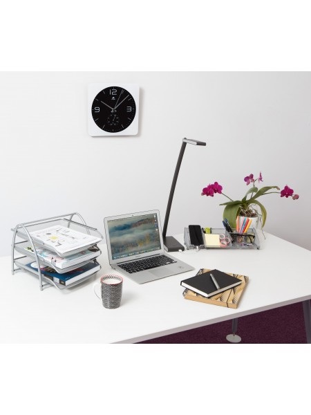 ALBA Vaschetta portacorrispondenza 3 ripiani in metallo argento - Dimensioni 34x29x25 cm