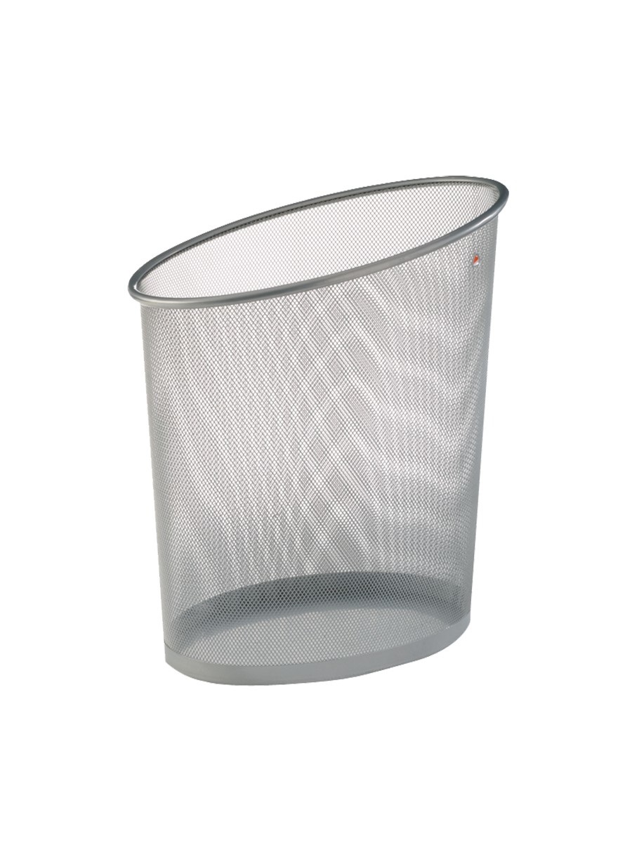 ALBA Cestino gettacarte Mesh 18 L in Rete Metallica Argento - Dimensioni 35,5x24x39 cm