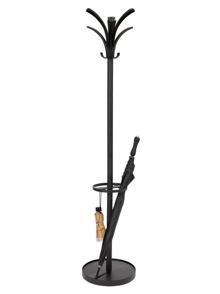 Alba Appendiabiti Brio con Portaombrelli - 6 Posti - 175 x 38 cm - Nero - PMBRIO N