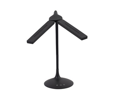 ALBA Lampada da tavolo LEDTWIN N - 6 W, Nero, 2 Testine Regolabili, 3 Livelli di Colore, Dimmer, 34x36x18 cm