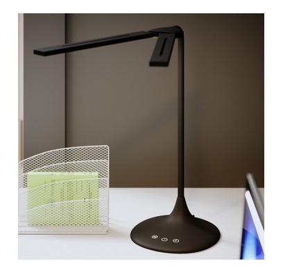 ALBA Lampada da tavolo LEDTWIN N - 6 W, Nero, 2 Testine Regolabili, 3 Livelli di Colore, Dimmer, 34x36x18 cm