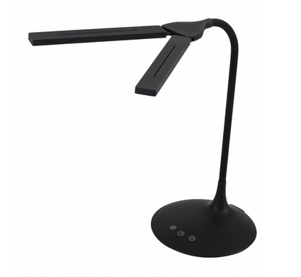 ALBA Lampada da tavolo LEDTWIN N - 6 W, Nero, 2 Testine Regolabili, 3 Livelli di Colore, Dimmer, 34x36x18 cm