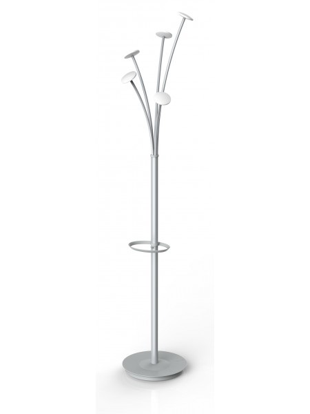 Alba Appendiabiti da Terra con Portaombrelli - 5 Posti - Grigio/Bianco - Dimensioni: 35 x 175 cm