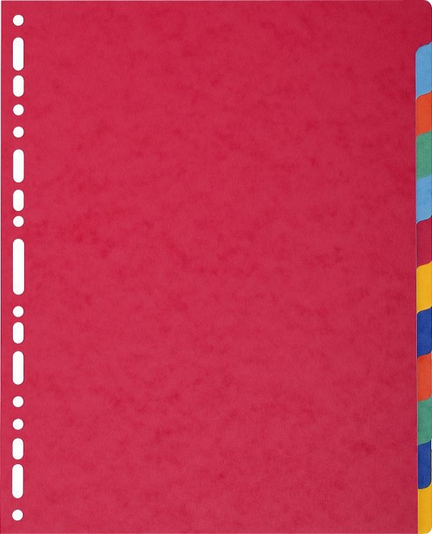 Exacompta 2612E Divisori A4 Multicolore in Polipropilene 300 micron - 12 Tasti, 100% Riciclato