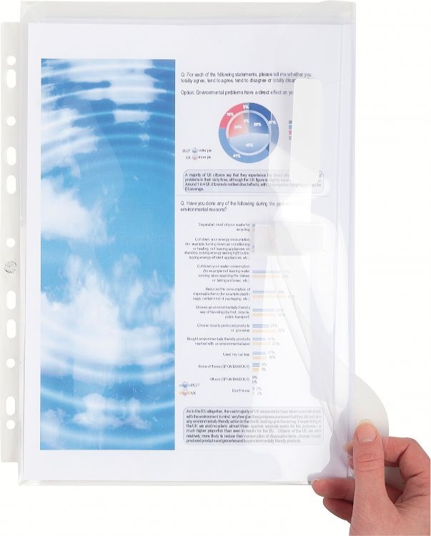 Exacompta 5505E Buste Portaprogetti a Soffietto Trasparenti - 32 x 23.50 cm, Chiusura Velcro, Soffietto da 30 mm