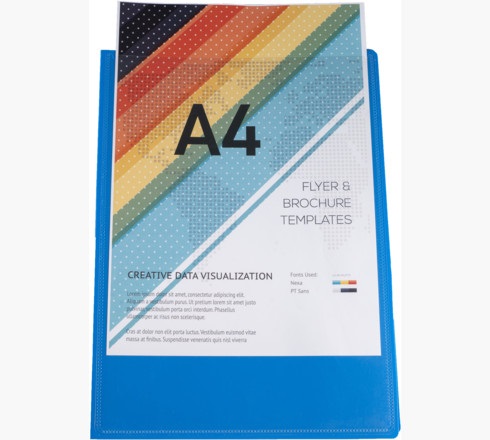 Exacompta 5720E Portalistini Personalizzabili A4 - 20 Buste in Polipropilene Assortiti con Alta Trasparenza