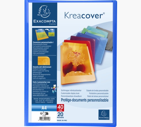 Exacompta 5720E Portalistini Personalizzabili A4 - 20 Buste in Polipropilene Assortiti con Alta Trasparenza