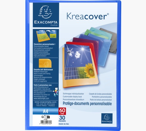 Exacompta 5730E Portalistini personalizzabili A4 - 30 buste in polipropilene semirigido, colori assortiti