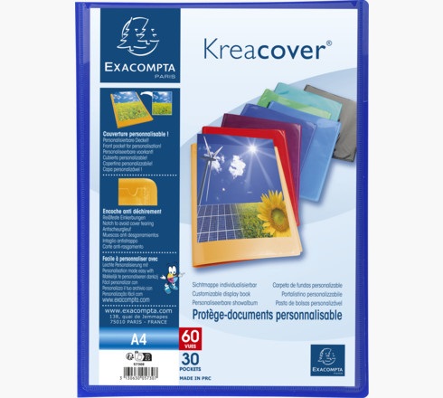 Exacompta 5730E Portalistini personalizzabili A4 - 30 buste in polipropilene semirigido, colori assortiti