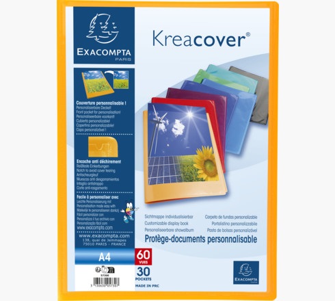 Exacompta 5730E Portalistini personalizzabili A4 - 30 buste in polipropilene semirigido, colori assortiti